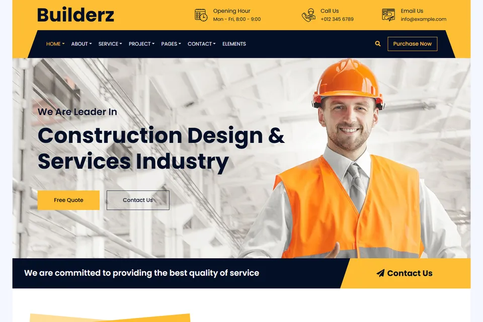 Tampilan website Builderz