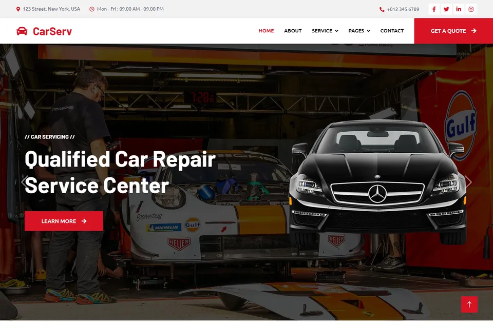 Tampilan website CarServ