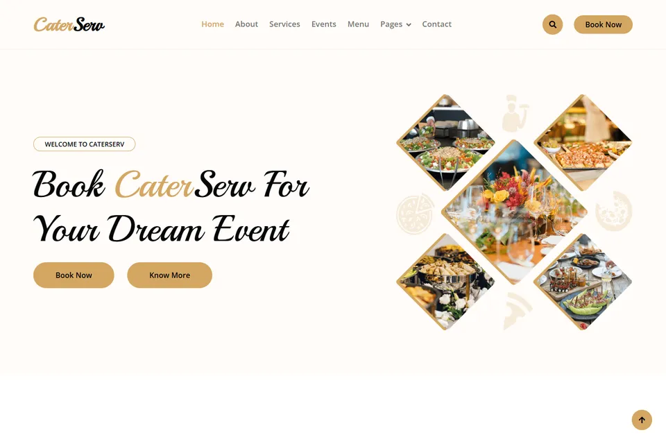 Tampilan website CaterServ