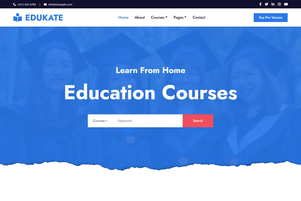 Tampilan website Edukate