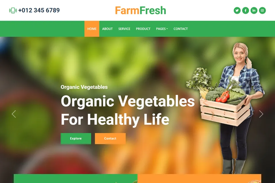 Tampilan website FarmFresh