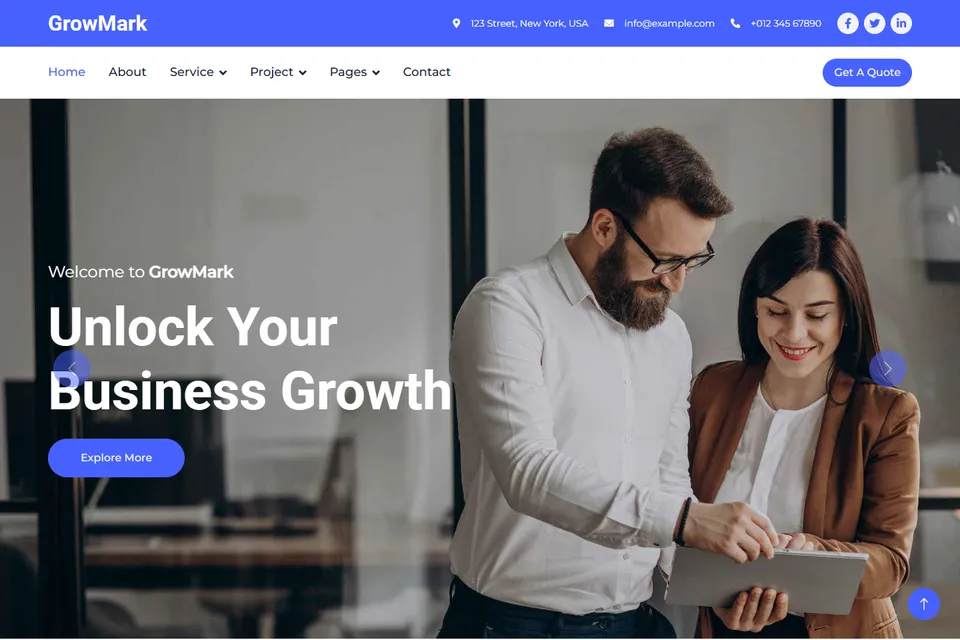 Tampilan website GrowMark