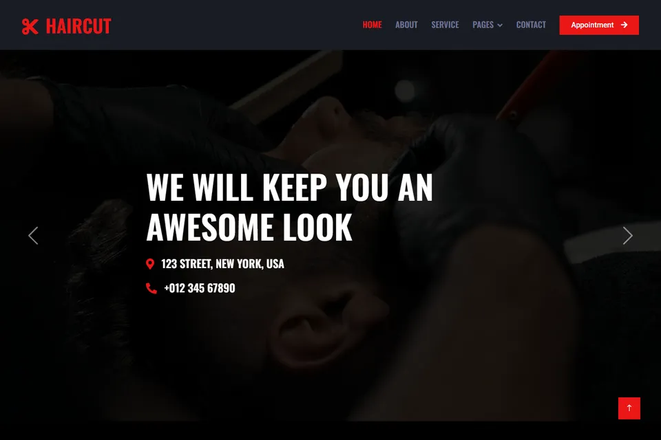 Tampilan website HairCut