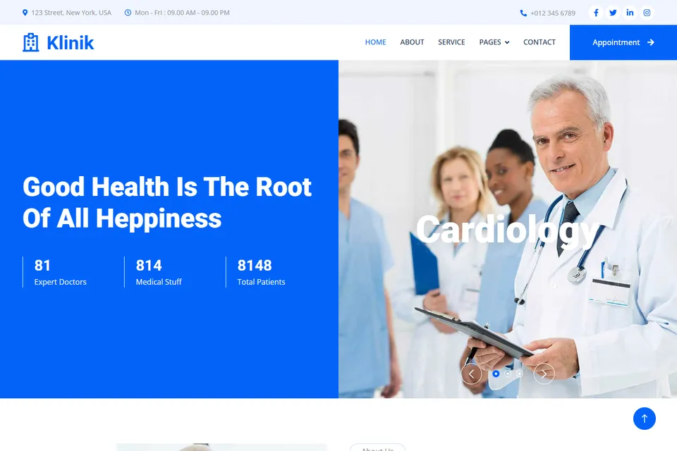 Tampilan website Klinik