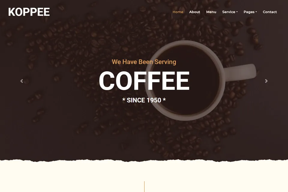 Tampilan website KOPPEE