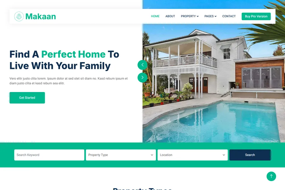 Tampilan website Makaan